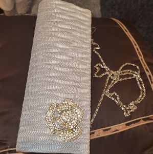 Beautiful silver clutch purse